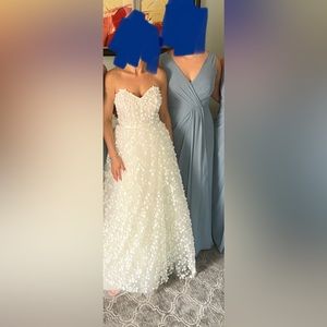 Revelry Blair chiffon French blue bridesmaid dress